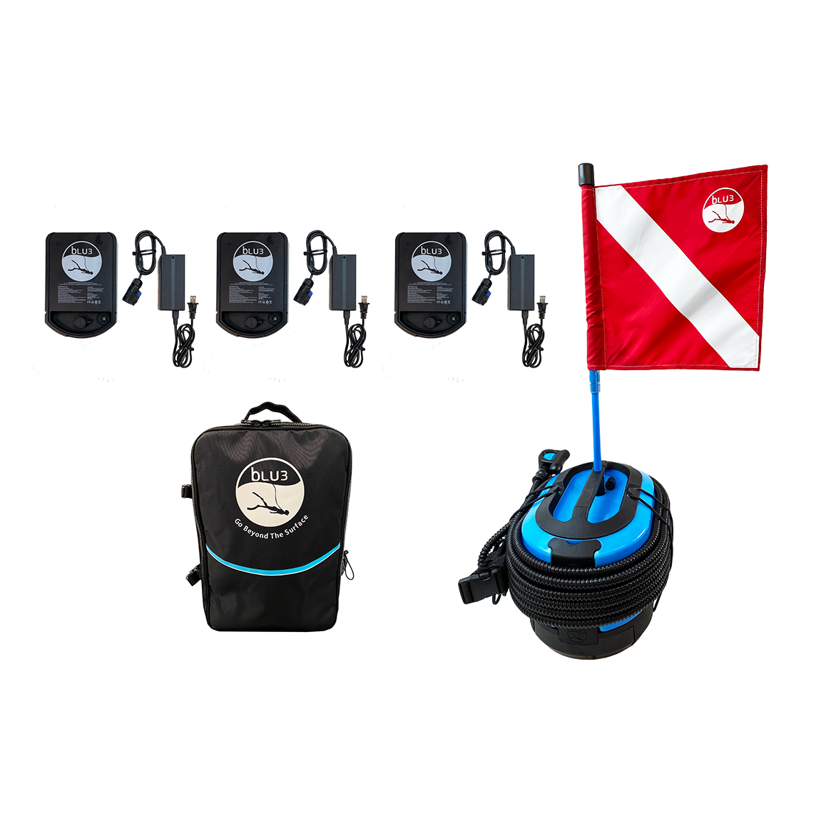 BLU3 Nomad Dive System Basic with Backpack 3 Batteries Detector