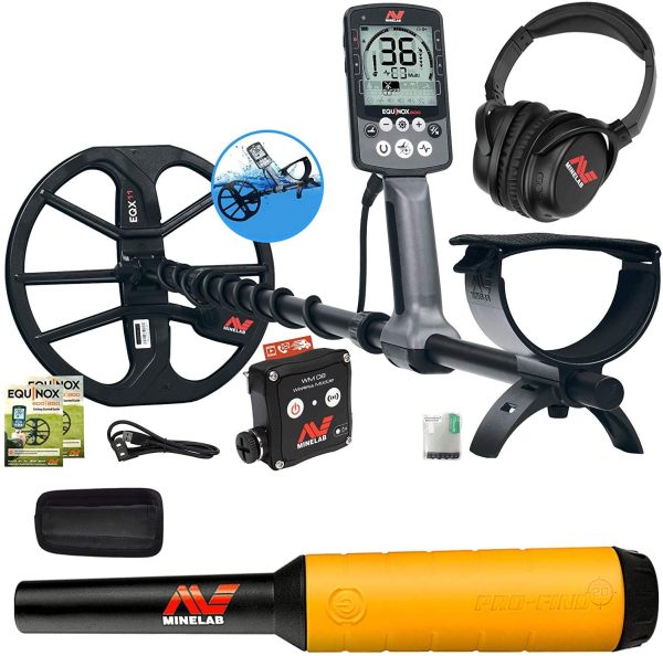 Minelab Equinox 800 Waterproof Metal Detector With 11" DD Search Coil + Minelab Pro Find PinPointer 20